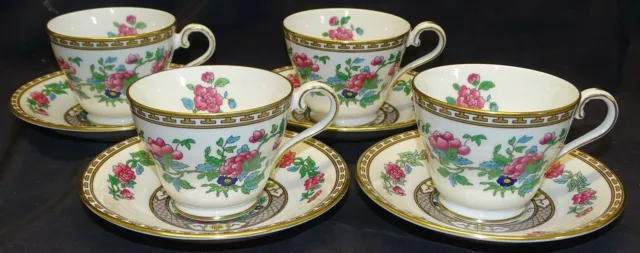 Aynsley England Indian Tree Set of 4 Cups & Saucers China