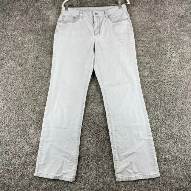 Liz Claiborne Slim Bootcut Jeans Women's Size 10 Light Gray 5-Pocket Mid Rise