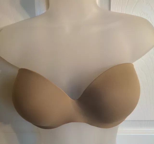 Warners Strapless Not A Bra 36C Underwire Satin Padded Seamless Cups Nude 01693