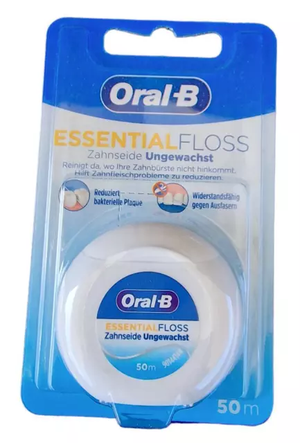 4x Oral B Essential Floss Zahnseide ungewachst neutral 4x 50m