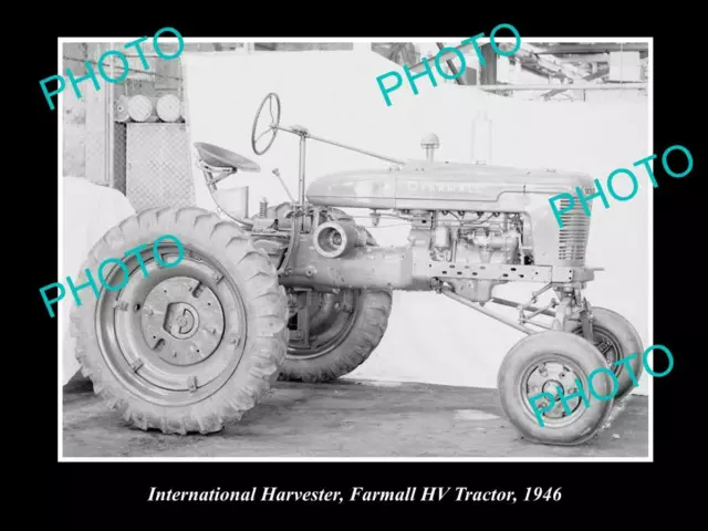 OLD 8x6 HISTORIC PHOTO OF INTERNATIONAL HARVESTER FARMALL HV TRACTOR c1946