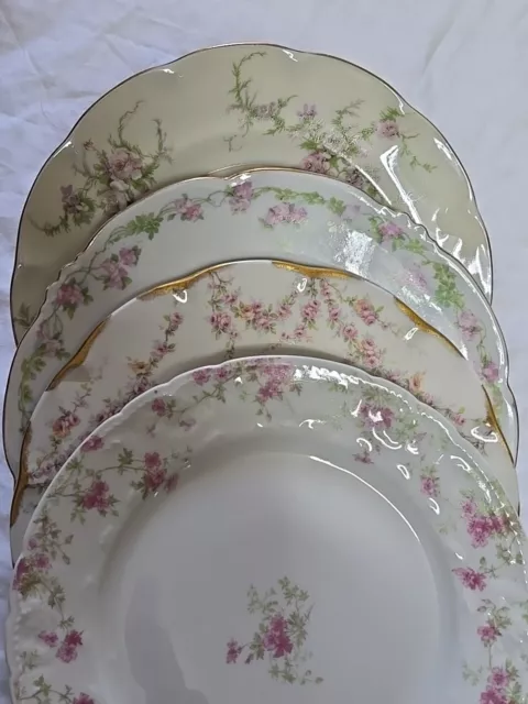 Mismatched China Salad Plates Vintage  ~ Set of 4 ~ Beautiful Pink Florals