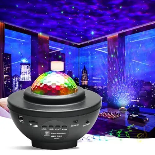 Lampe de projection ciel étoilé projecteur APP réglage USB plug-in  télécommande bluetooth musique aurore boréale