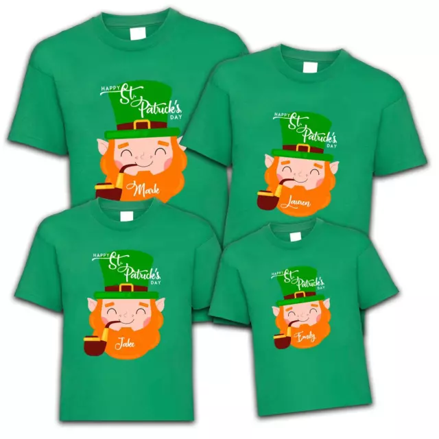 Adults Kids Personalised St Patrick's Day Ireland Leprechaun Irish Fun T-Shirt
