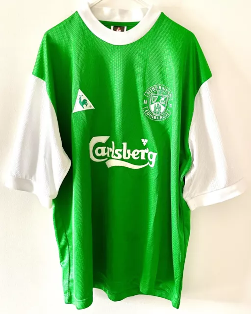 Official HIBERNIAN 2000-2002 HOME Le Coq Sportif FOOTBALL SHIRT Men’s XXL 46”/48