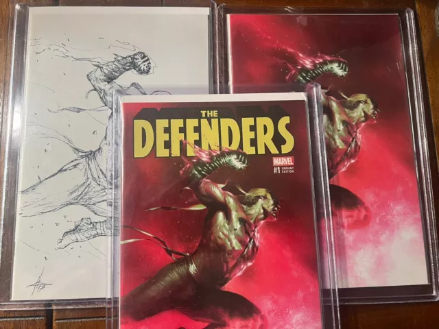 DEFENDERS #1 8/17  DELL OTTO Variant Covers SET Of 3 NEW NM TOPLOADERS UNREAD