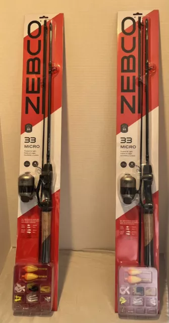 Zebco 33 Micro Fishing Rod Combo Lot Of 2