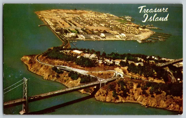 San Francisco, California CA - Aerial View of Treasure Island - Vintage Postcard