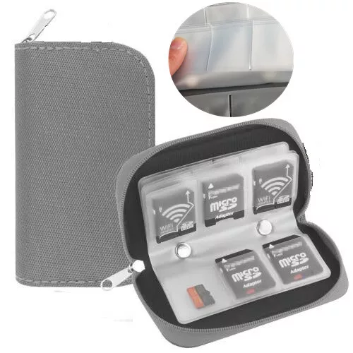 22 ranuras Estuche para Tarjeta de Memoria SD SIM CF Soporte para Tarjeta para Micro SDHC