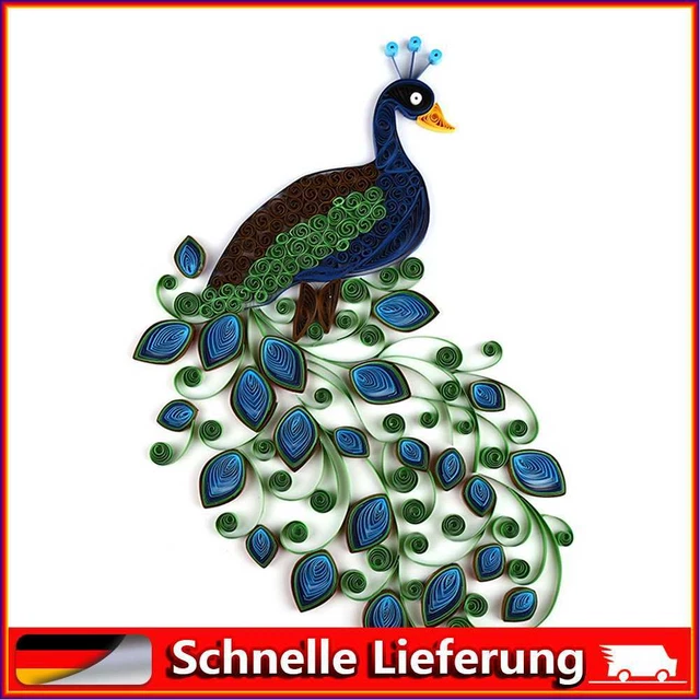 Hágalo usted mismo Papel Plumas Pintura Peafowl Libro de recortes Papel Decoración Kit Regalo