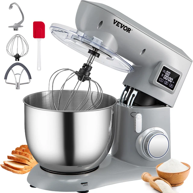 VEVOR FOOD STAND Mixer 7.4Qt Metal Electric Kitchen Dough Mixer 6Speed