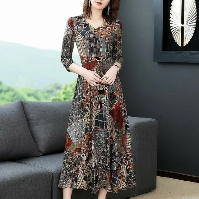 FEMMES ROBE BUREAU Automne A Ligne Vintage Travail Habill Grande