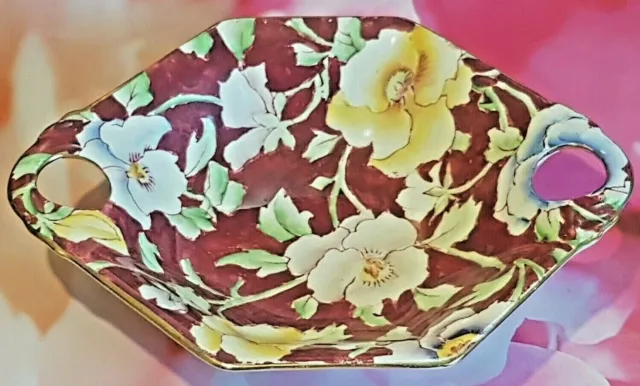 Vtg 1930'S Royal Winton Grimwades June Festival Dish Bowl Floral Handles England