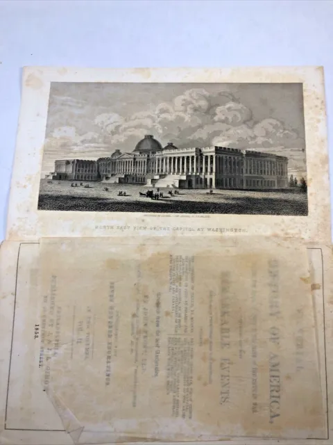 Capitol at Washington 1847 Book Print Engraving TU Walter History of America