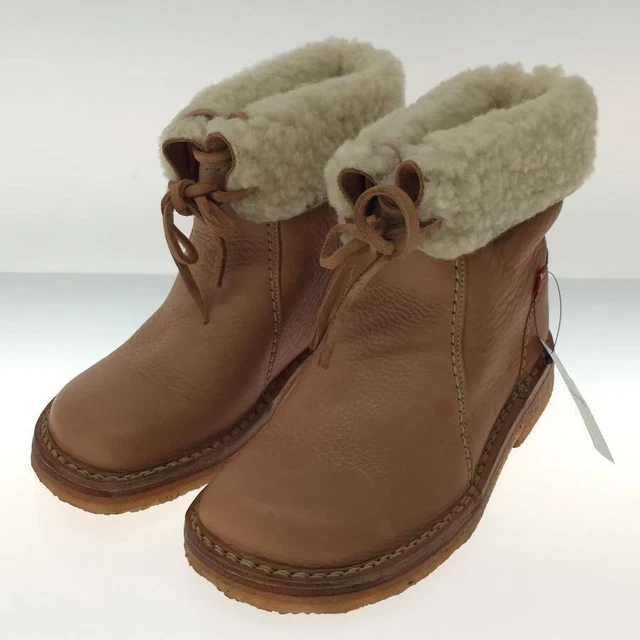 Duckfeet Lace Up Ankle Leather Boot Shearling Lined Brown Size37 US7 Used