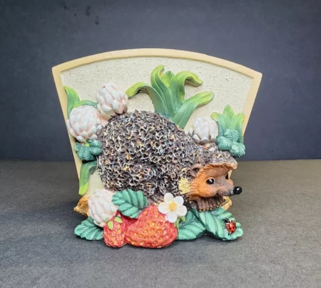 Bramble and Clover Hedgehog Strawberry Summer Spring Napkin Holder Resin 1998