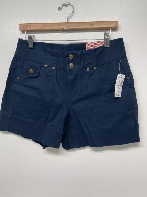 Dress Barn Womens Shorts Size 8 Navy Flat Front with Pockets
