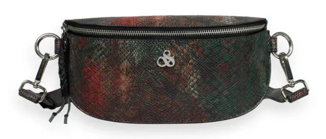 SCOTCH & SODA Canvas Leather Bumbag bolsa de cinturón serpiente negro nuevo