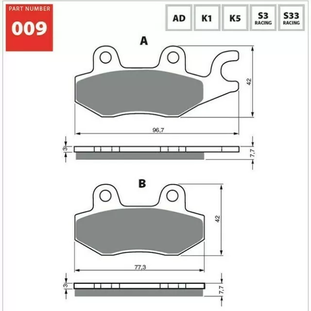 Goldfren Sintered Front Left Brake pad for Yamaha YXR660 Rhino 2005-2007