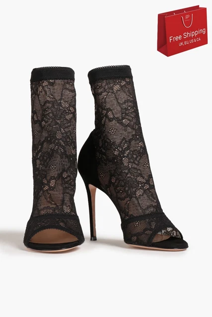 RRP€763 GIANVITO ROSSI Lace Sock Booties US10 UK7 EU40 Pull On Made in Italy RRP€763 GIANVITO ROSSI Lace Sock Booties US10 UK7 EU40 Pull On Made in Italy