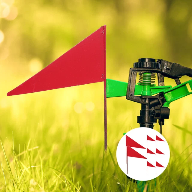 8PCS USEFUL PRACTICAL Sturdy Iron Red Invisible Fence Flags Courtyard £