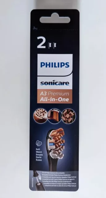 Philips Sonicare A3 Premium testine all-in-one (confezione doppia) (nero)