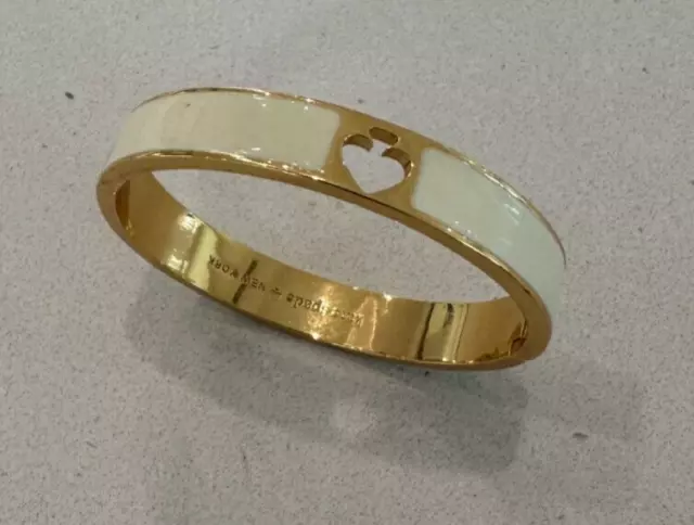 Kate Spade White Gold Heart Bangle Bracelet in Perfect Condition!