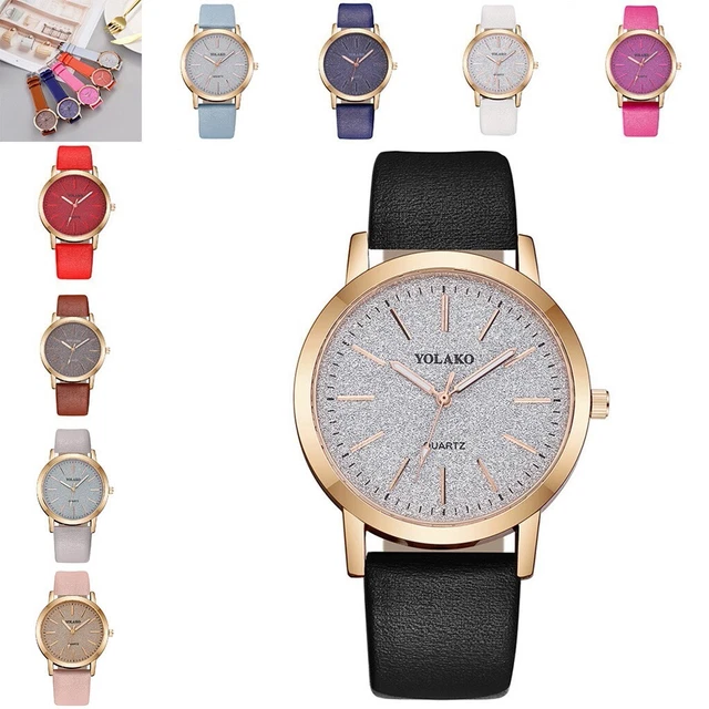 Mens Watch with Stretch Band Analog YOLAKO Watch Watch Leather Casual Women's