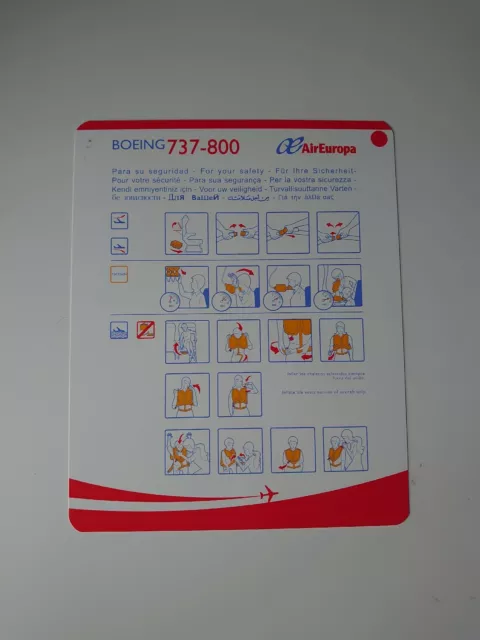 Air Europa Boeing 737-800 Safety Card