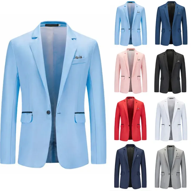 Young Men Formal Blazer Suit Evening Party Wedding Business Jacket Coat Cardigan