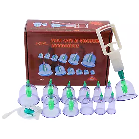 SIM GOLD LEAF Kit Hijama 12 Pièces Tasse,Ventouse Thérapie Set pour Secs et Hum