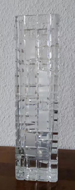 eckige Vase Bleikristall, handgeschliffen-VEB Lausitzer Glas