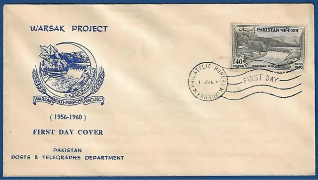 Pakistan 1961 Mnh Fdc First Day Cover Warsak Project