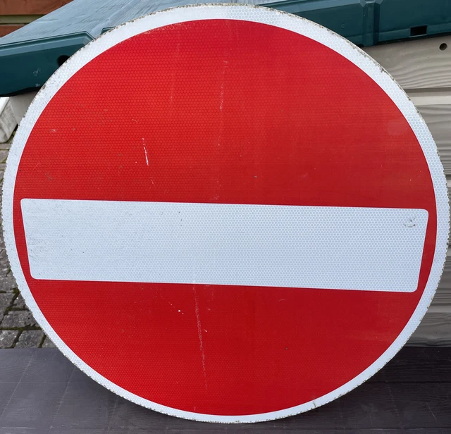 No Entry Metal Segnaletica Rossa e Bianca 23"" X 23"" circa