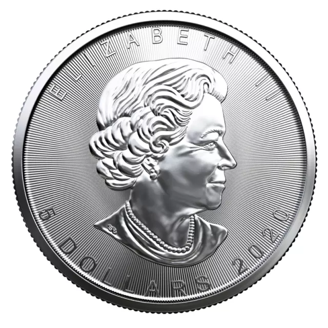 2020 Maple leaf CANADA $5 Dollars NEUF - 1 oz - Argent PUR - livré dans capsule 2