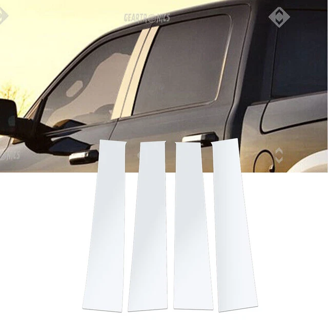 Pillar Post Trim Covers For 2009-2018 Dodge Ram Crew/Quad Cab 1500 2500 Chrome