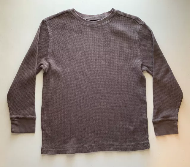 Crazy 8 Boys Solid Brown Thermal Long Sleeve Shirt, Size M (7/8)