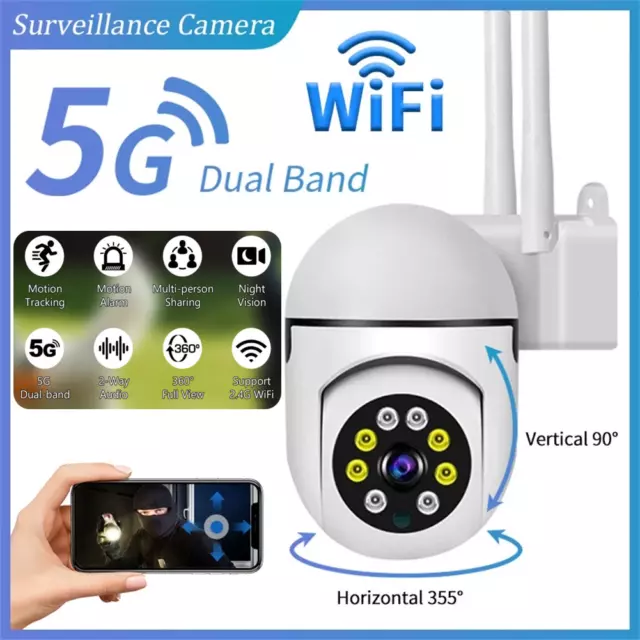 1080P HD 5G WIFI Wireless IP Security Camera Outdoor CCTV PTZ Smart Home IR Cam