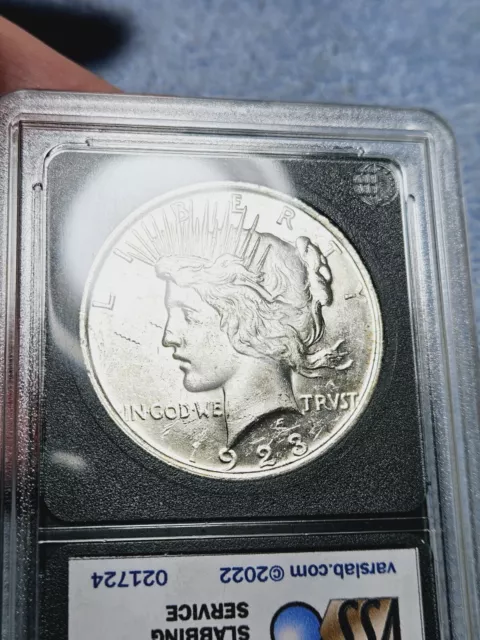 1923 Peace Dollar VAM 3 Doubled Reverse BU MS from OBW Roll