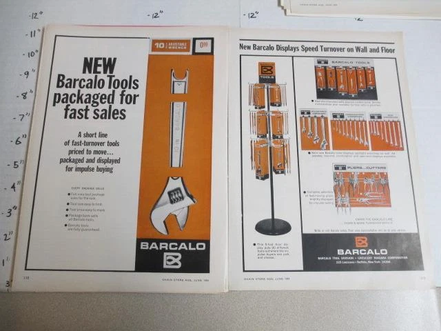 trade magazine ad 1964 BARCALO tool Crescent Niagara pliers wrench store display