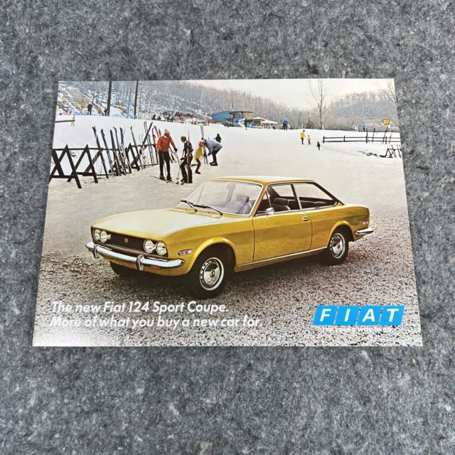 Vintage 1970 Fiat 124 Sport Coupe Original 1-page Car Brochure Sheet
