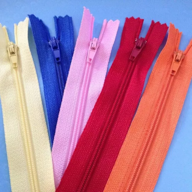 4pcs Length 20cm Closed End Colourful #3 Nylon Coil Zips Garment Supplies