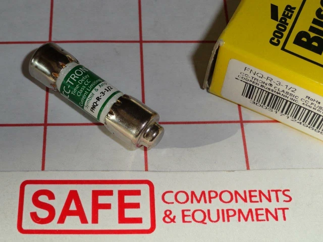 FNQ-R-3-1/2 Bussmann Fusible QTY-2 3.5A Nain Cartouche Time-Delay 600VAC D25-6