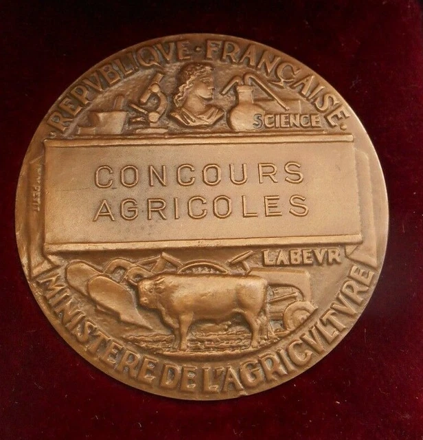Médaille Art Déco Bronze - Mercure Hermès - France - 50mm 85g