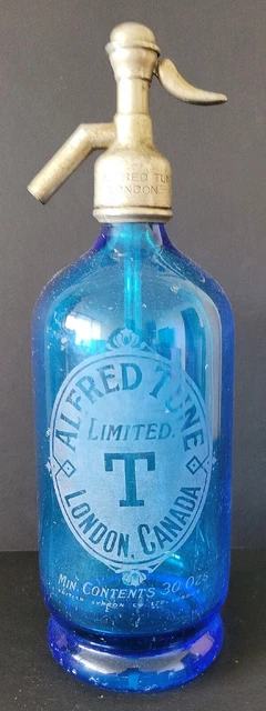 Alfred Tune, Siphon, Seltzer Bottle, London, Ontario, Soda Pop Bottle Syphon