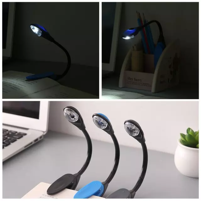 Flexible Clip On Book Laptop LED Reading Light Lamp NEW Portable U6K3
