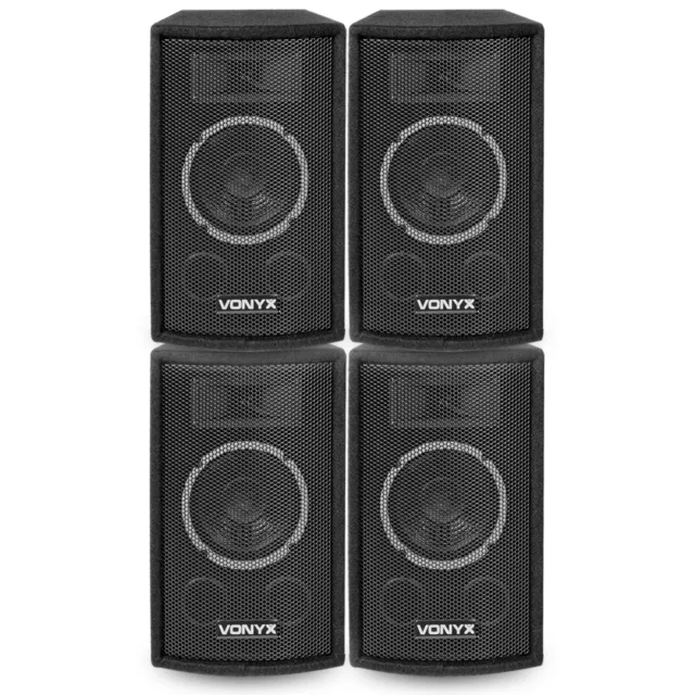 4x Vonyx 6" Inch PA Party Speakers Disco DJ Sound Setup 1200W UK Stock