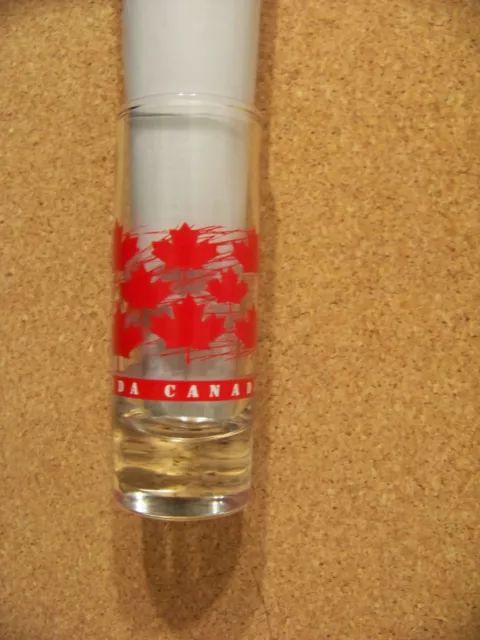 Canada with Maple Leafs clear shooter glass shot shotglass