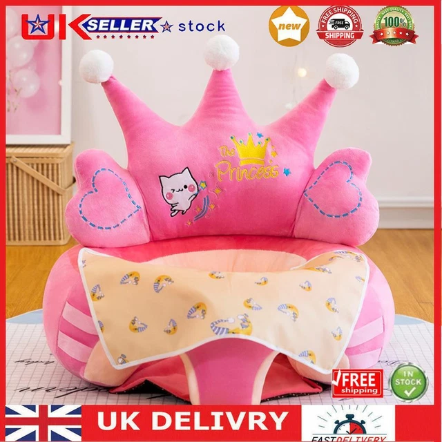 Cartoon Child Stool Cover Non-slip Crown Design Infant Chair Case for Boys Girls