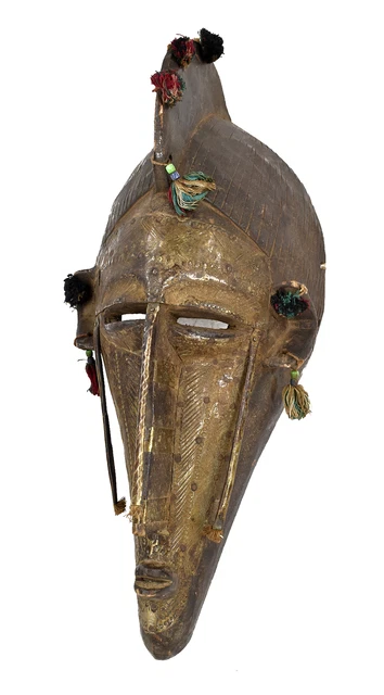 Marka Mask Wood Metal Fabric Mali African Art